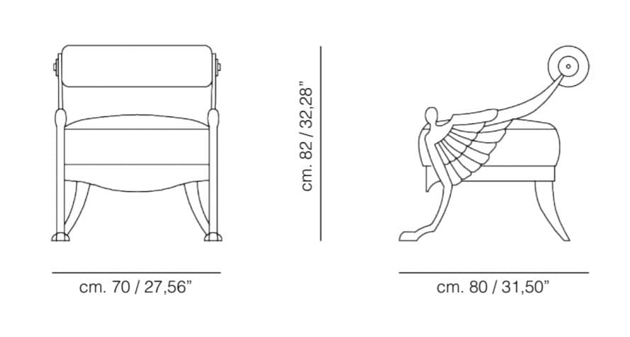 Кресло из овечьей шерсти и травленой латуни Mantellassi 1926 OVER ARCH-00076867 - Вид №9