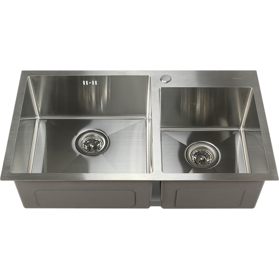 Мойка S8045H MELANA ProfLine 3,0/220 САТИН 2-я чаша, врезная прямоугольная S8045H S8045H сатин