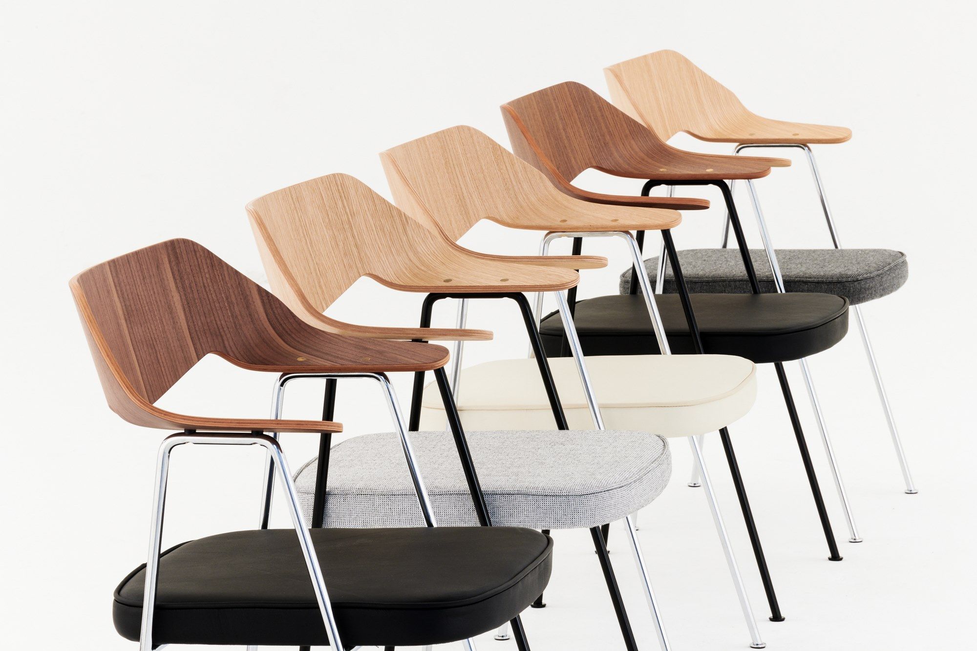 Стул с подлокотниками из кожи и шпона Case 675 ARCH-00046033 - Вид №15