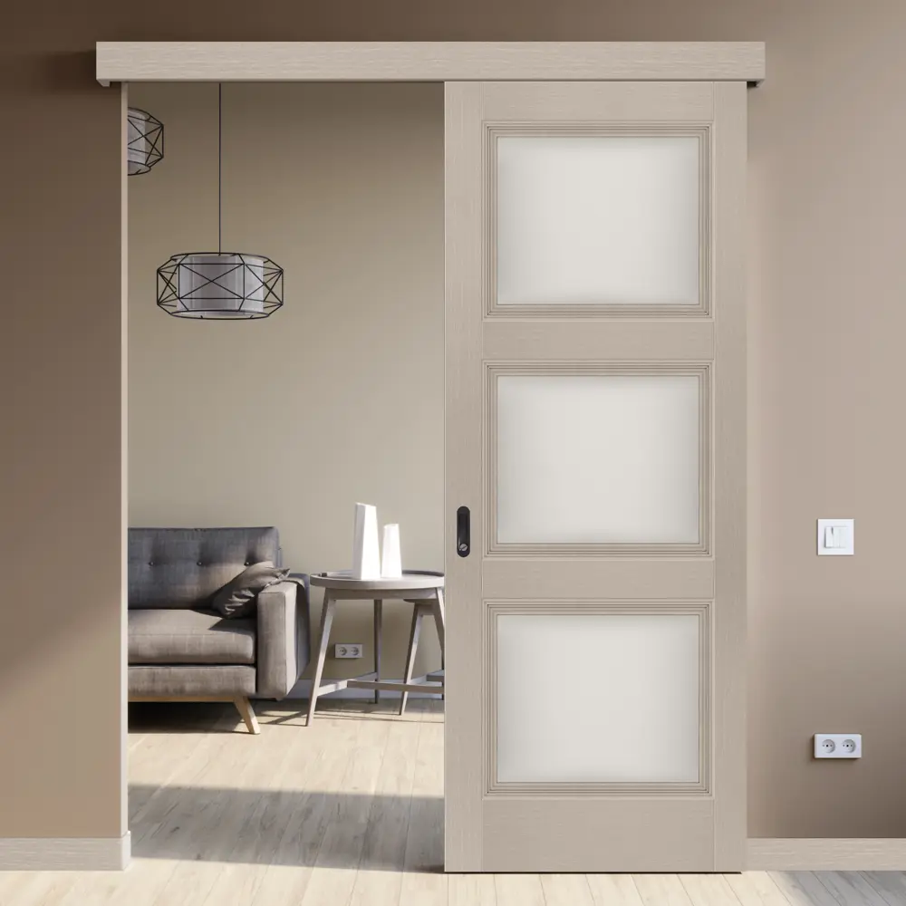 Комплект двери Трилло со стеклом 80x200 см Hardflex цвет ясень элегант без доборов МАРИО РИОЛИ STLM-2142779 - Вид №2