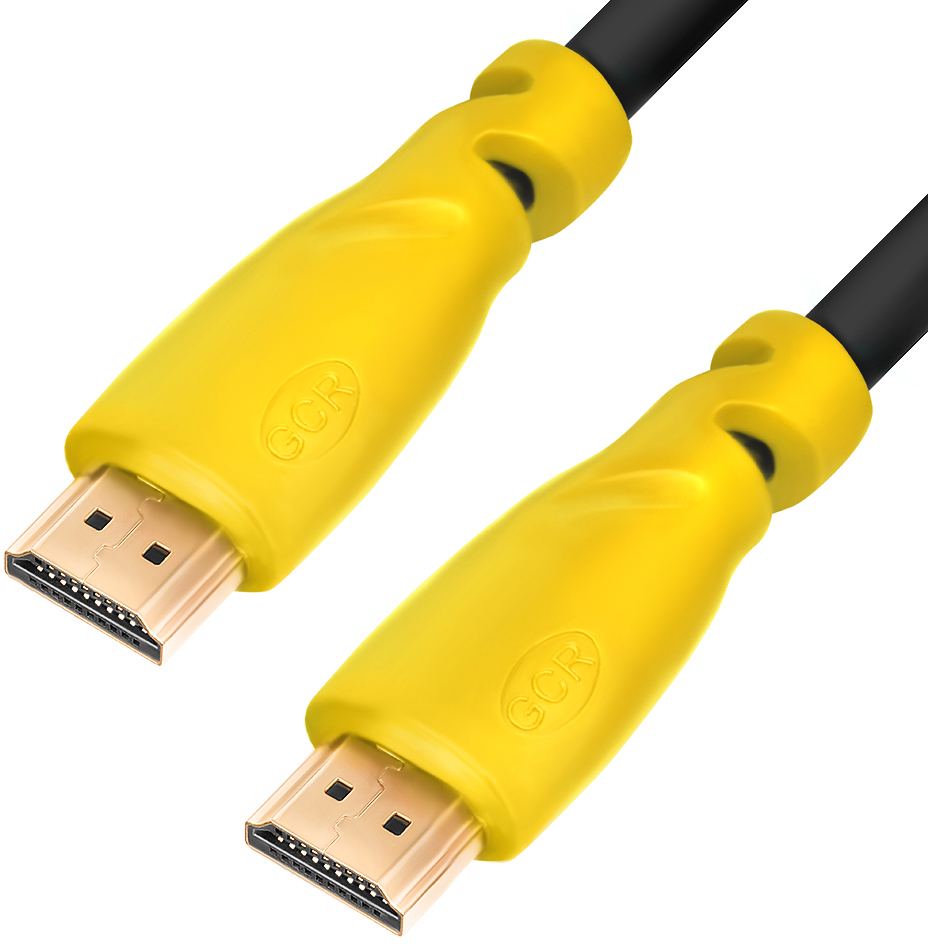 GCR-HM340-5.0m кабель 5.0m hdmi версия 1.4, черный, желтые коннекторы, od7.3mm, 30/30 awg, позолоченные контакты, ethernet 10.2 гбит/с, 3d, 4k , экран Greenconnect Santreyd 