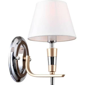 Бра с белым плафоном серебряное Prima 2013/09/01W STILFORT PRIMA 00-3930761 Бежевый;золото;серебро