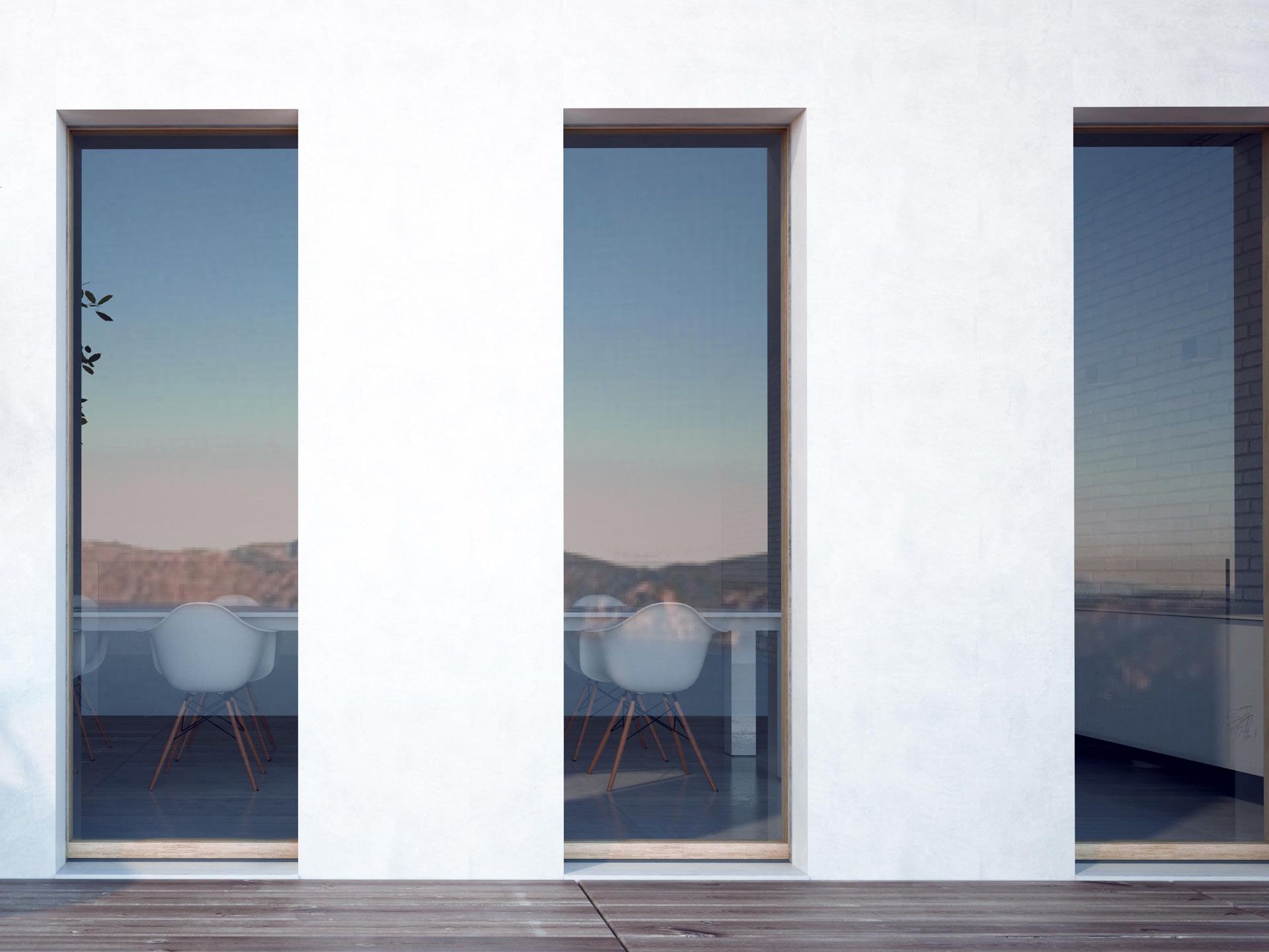 Деревянная распашная оконная дверь с двойным остеклением Carminati Skyline System ARCH-00018422 - Вид №4