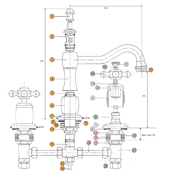 5408200006 Смеситель Bandini Antica Santreyd - Вид №2