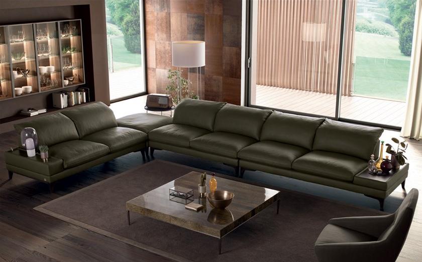 Febal Casa Угловой кожаный диван с подголовником Scena sun-id-1466528 - Вид №3