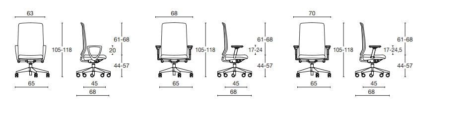 Офисное кресло с сетчатым подлокотником с 5 спицами Diemme цель ARCH-00079680 - Вид №5