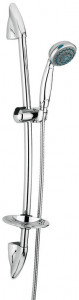 C02579CR Душевой комплект: штанга, лейка, шланг, мыльница. C02579, цвет хром