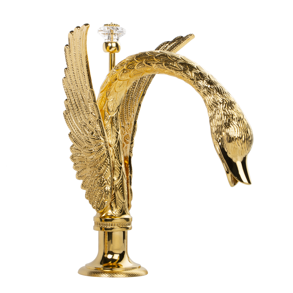 C46-1S1 C46-1S1 Излив для раковины, на бортике Пылающий лебедь Cristal & Bronze CYGNE FLAMANT  - Вид №1