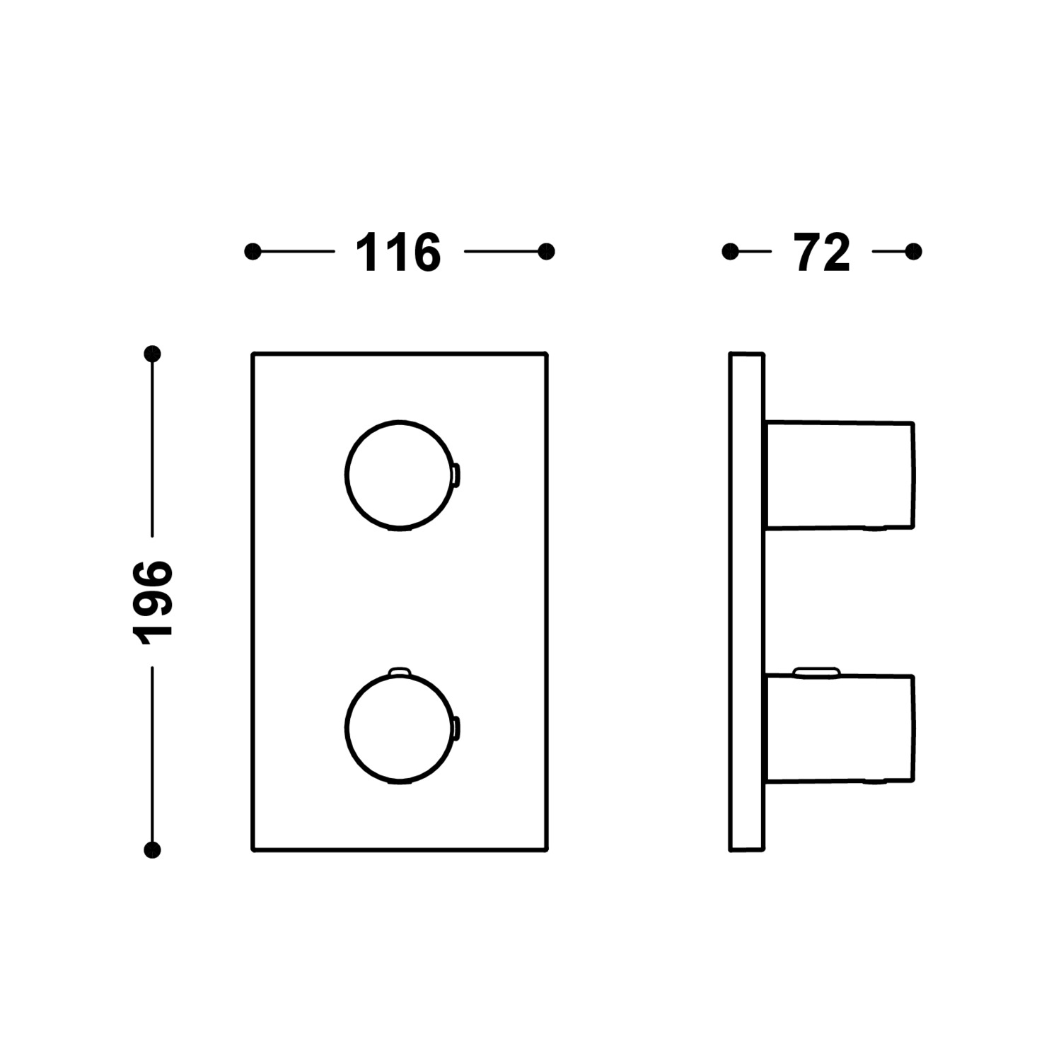 Видимая часть ТЕРМОБЛОКА для скрытого двухходового термоблока-21625001 TRES Therm-box - Вид №1