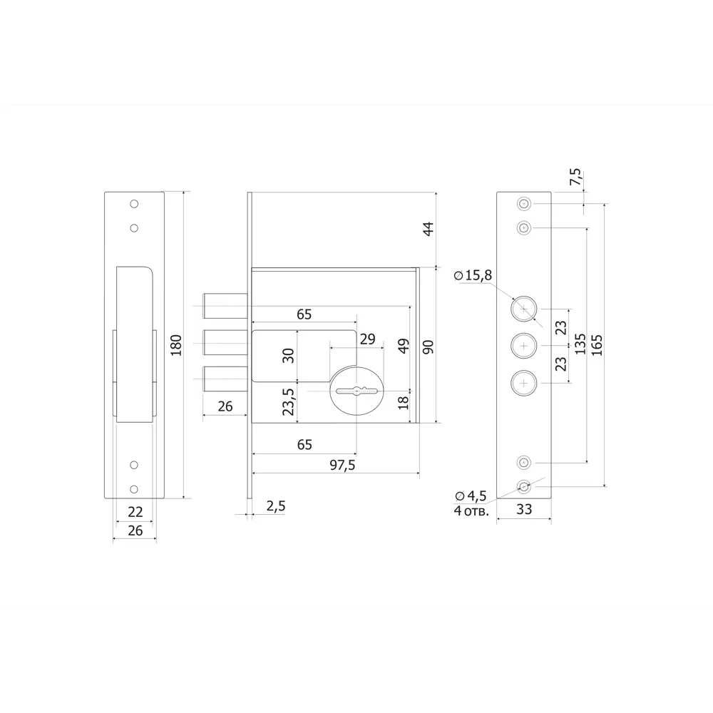 Врезной сувальдный замок ГАРДИАН-5001 с усиленной защитой 82391212 STLM-0026244 - Вид №4