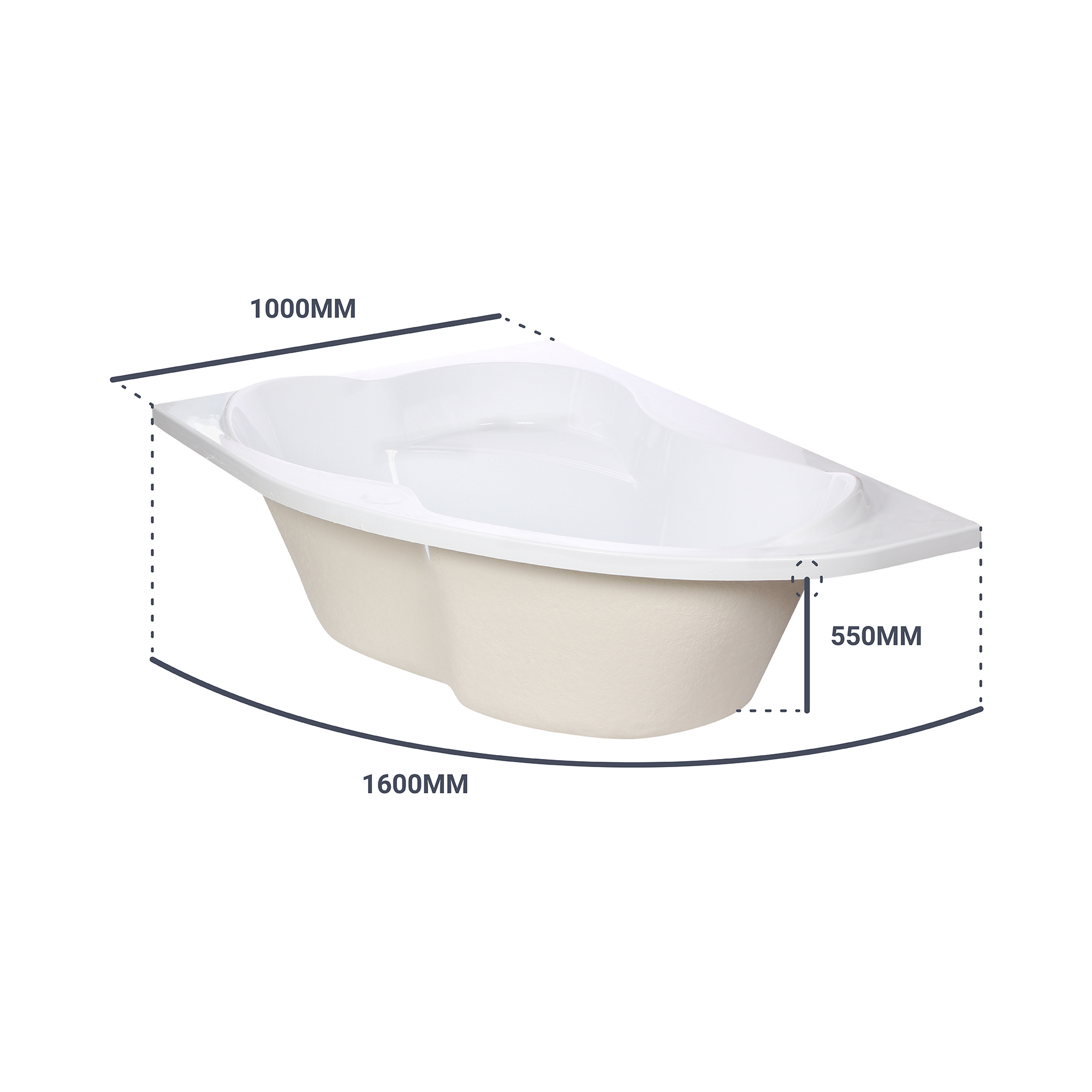 Асимметричная ванна Sensea Glow левосторонняя 160×100 см 81944581 STLM-0014292 - Вид №5