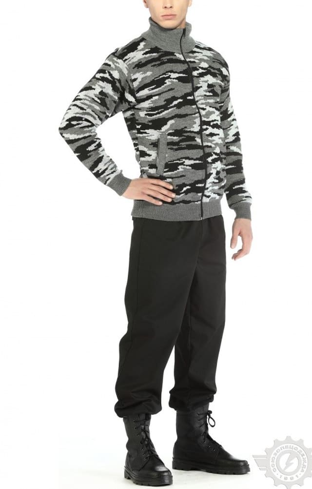 63360 Джемпер камуфляж на молнии серый  Одежда для охранных структур  размер 52-54 Спецодежда  - Вид №4