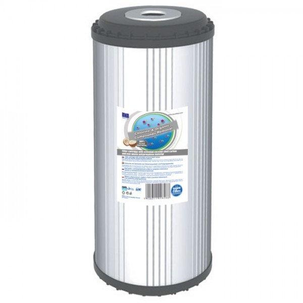 Картридж угольный 10ВВ (гранулированный спеченный уголь) Aquafilter FCCB10BB, 708 