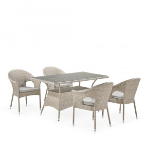 T198C/Y79C-W85 Latte 4Pcs Комплект плетеной мебели T198C/Y79C-W85 Latte (4+1) Afina
