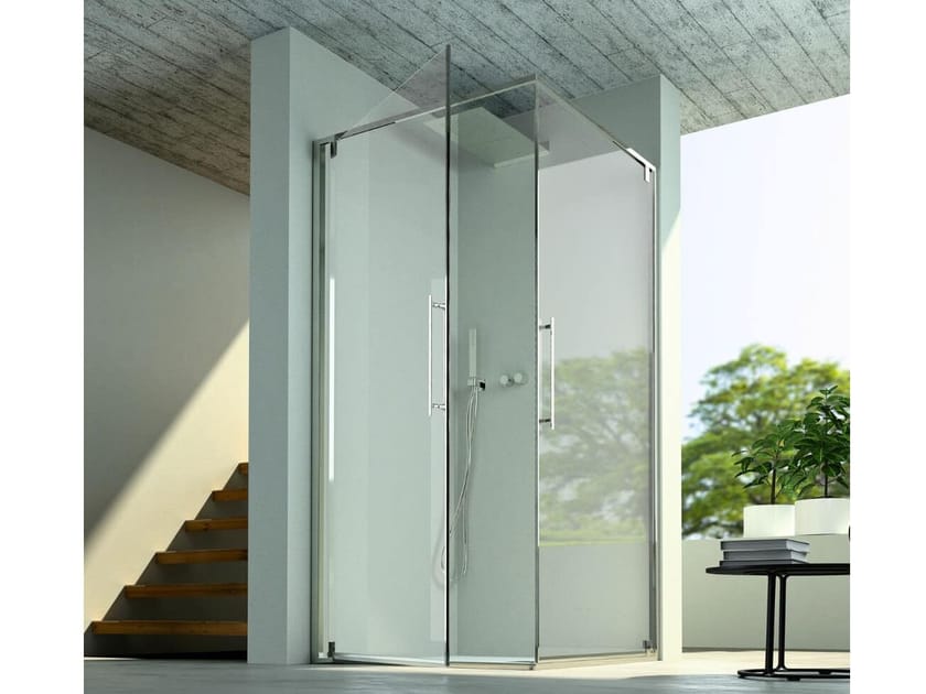 Алюминиевая и стеклянная угловая душевая кабина с поворотной дверью CSA Box Doccia MIA ARCH-00032773