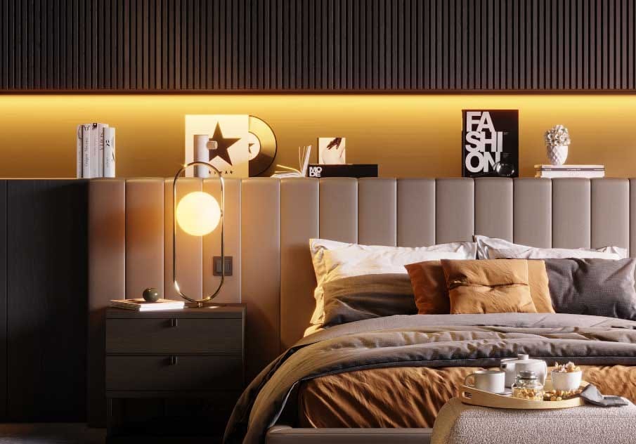 Двуспальная кровать из искусственной кожи с мягким изголовьем Stylish Club Милан ARCH-00078798 - Вид №3