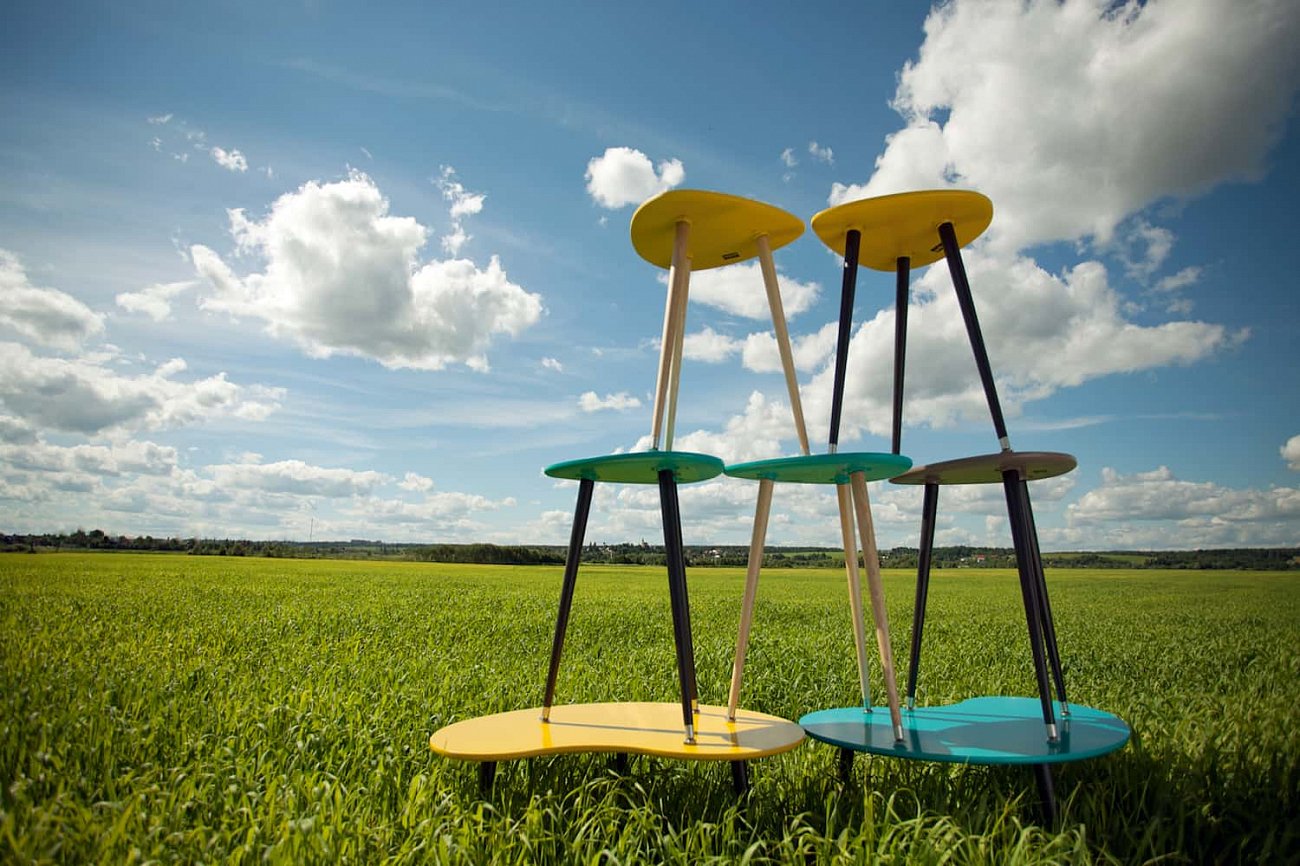 Кофейный столик с черными ножками белый "Капля" WOODI  00-3966496 Белый  - Вид №17