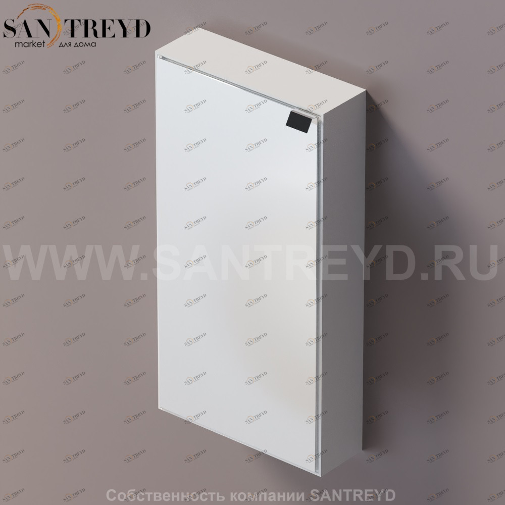 Agape 4x4 Шкаф с зеркалом 80 см в коробе из крашеного алюминия белый A4X4290Z