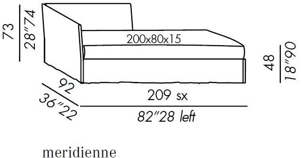 Meridiani Мягкая кушетка из ткани Fox sun-id-1363742 - Вид №5