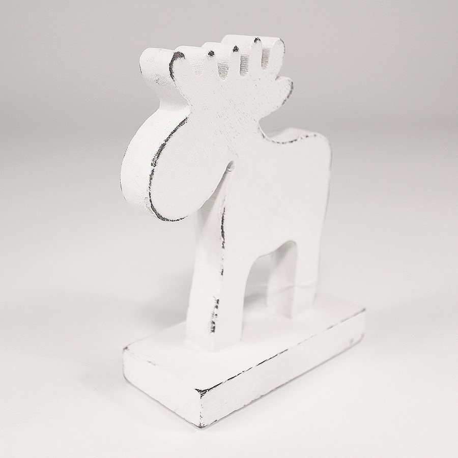 Украшение новогоднее на подставке "Олень белый" White reindeer, 15х11х5 см ENJOYME  253098 Серебро  - Вид №1