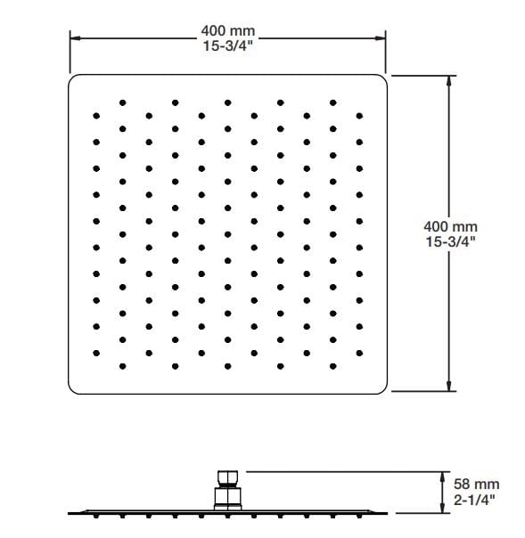 Квадратная потолочная душевая головка из нержавеющей стали BARIL TET-1614-01 ARCH-00110287 - Вид №2