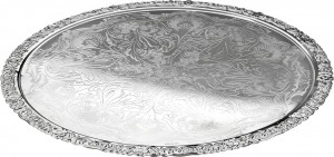 10611776 Queen Anne Поднос круглый Queen Anne 28см, сталь, посеребрение Сталь нержавеющая с посеребрением