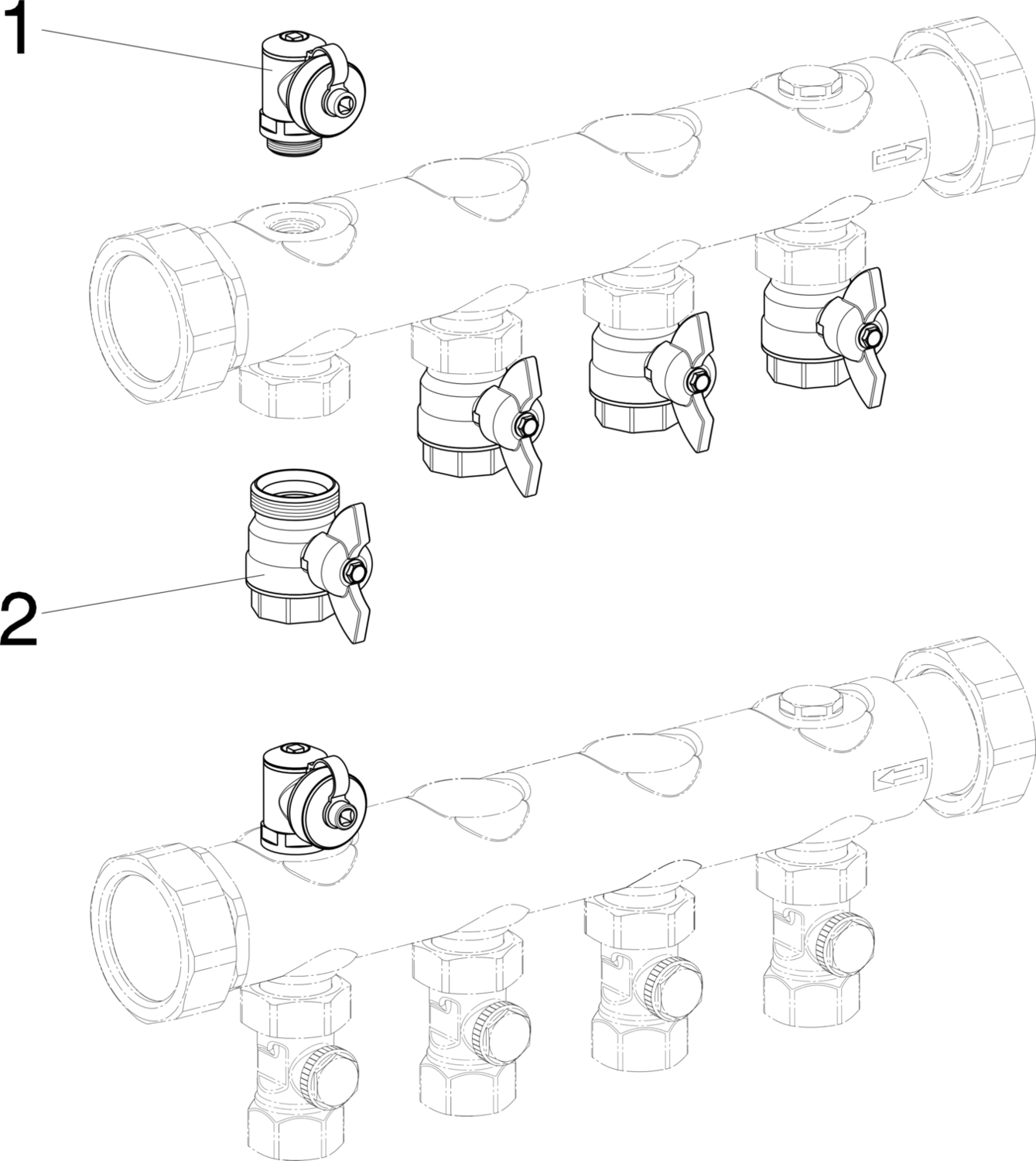 622 015 Модель 1007 Трубопроводные системы  Fonterra панельное отопление  Коллекторы  Нержавеющая сталь Santreyd  - Вид №2