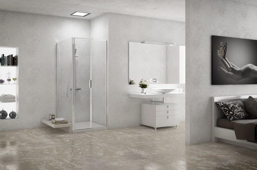 Duka Угловая душевая кабина из алюминия и стекла Quadra – con profili verticali e orizzontali sun-id-1494513 - Вид №3