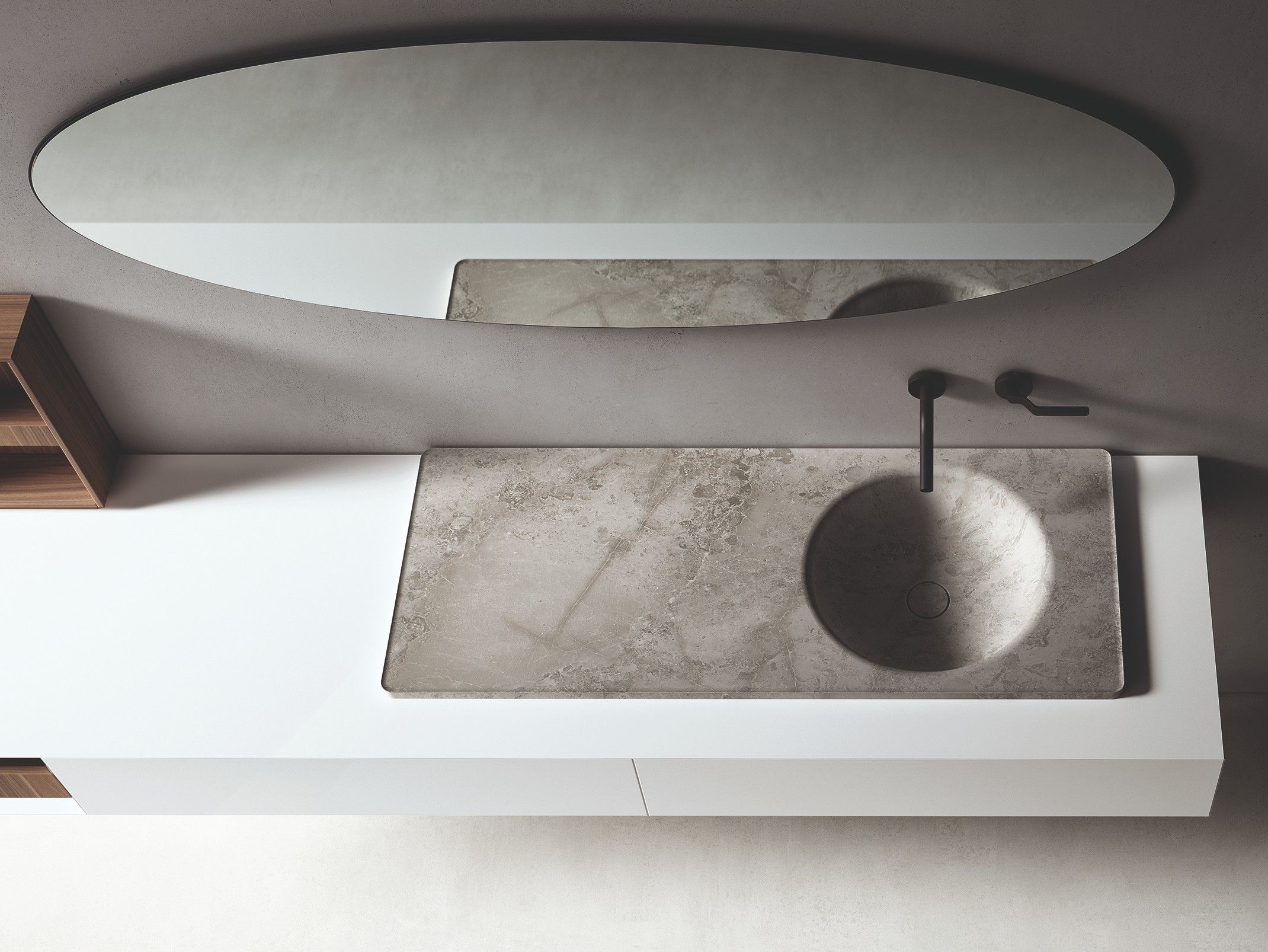 Одинарная круглая раковина из мрамора Boffi FLOE ARCH-00055928 - Вид №1