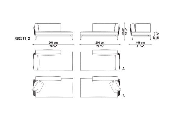Ткань сад диван с полуостровом B&B Italia Outdoor смородина ARCH-00037375 - Вид №16