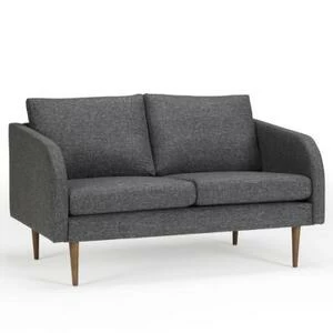 Диван двухместный Hugo с ножками из дуба/грецкого ореха, темно-серый