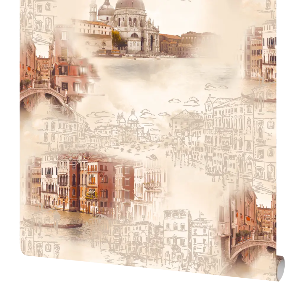 Обои виниловые WallDecor Венеция жёлтые 0.53 м 85000-22 82638284 STLM-2098128 WALL DECOR