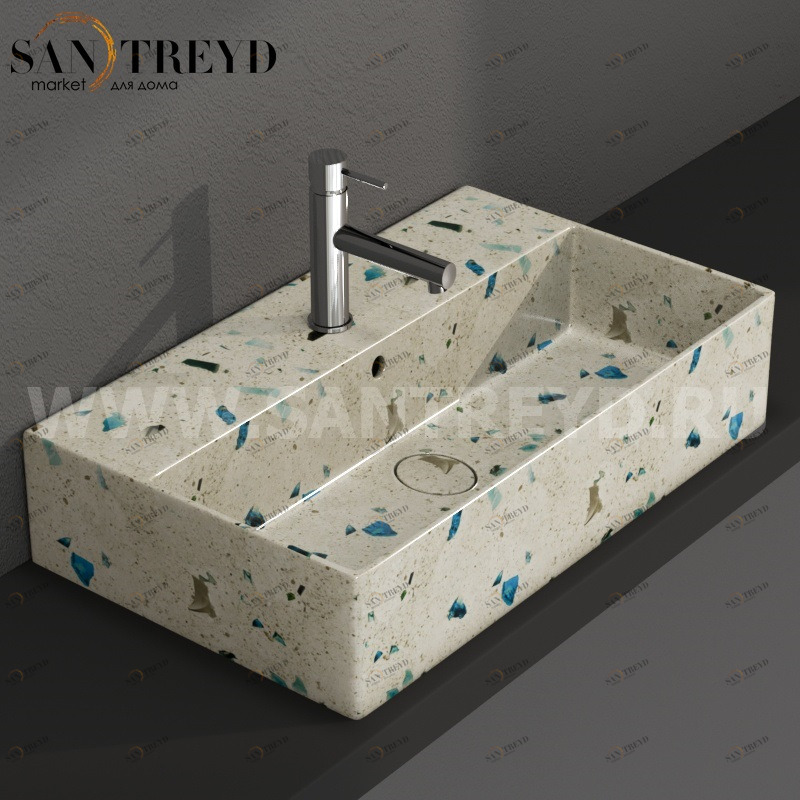 IN061GB Подвесная раковина настенная прямоугольная Ceramica Globo T-EDGE белая