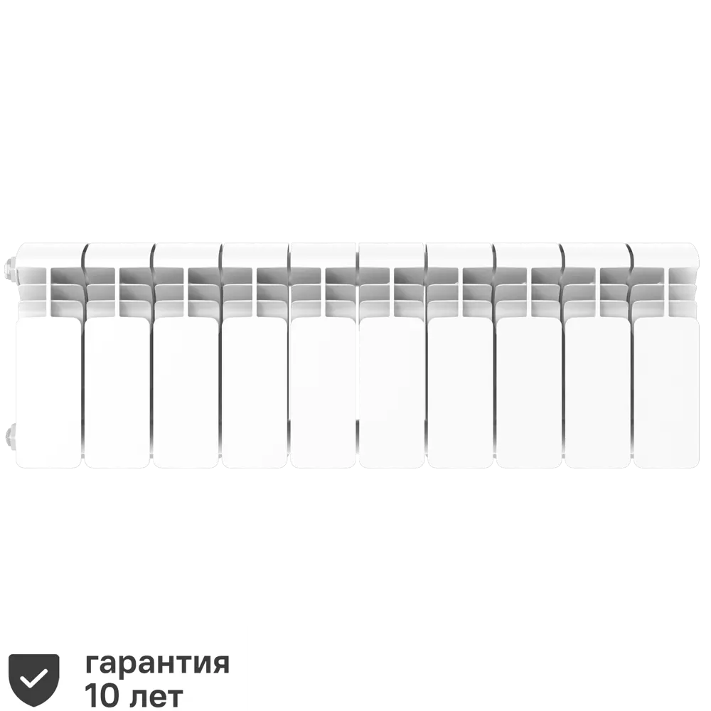 Радиатор секционный Rifar Alum RAL20010 200/90 10 секций боковое подключение алюминий белый 82541841 STLM-2186596