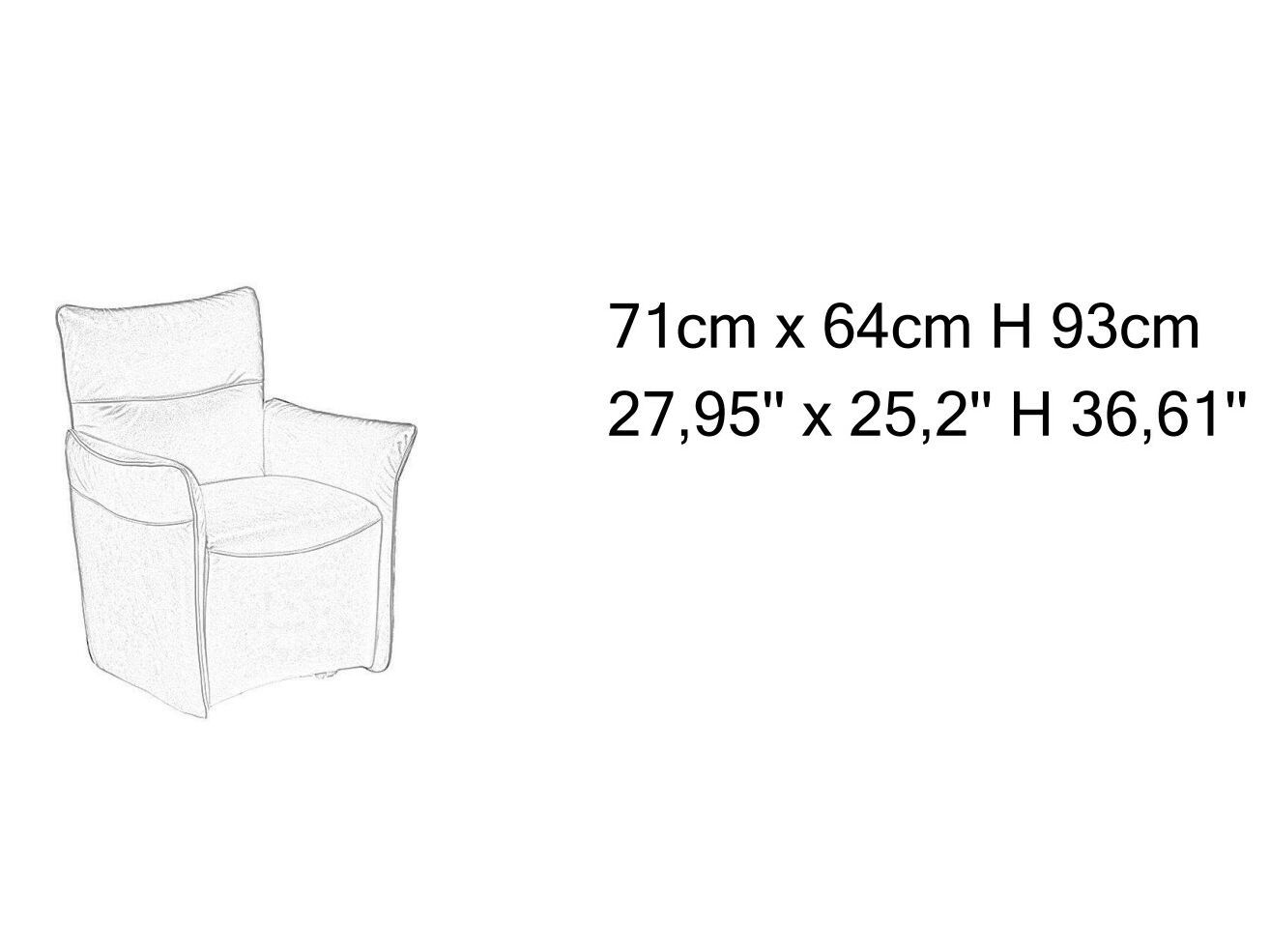 Кожаный стул с подлокотниками Natuzzi Italia MAMA ARCH-00030284 - Вид №3