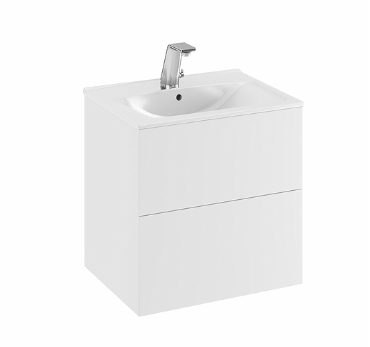 9751373111 IDO Elegant напольный шкаф для мебельной раковины с двумя ящиками, W = 900 мм, W1 = 910 мм, темно-серый - Вид №1