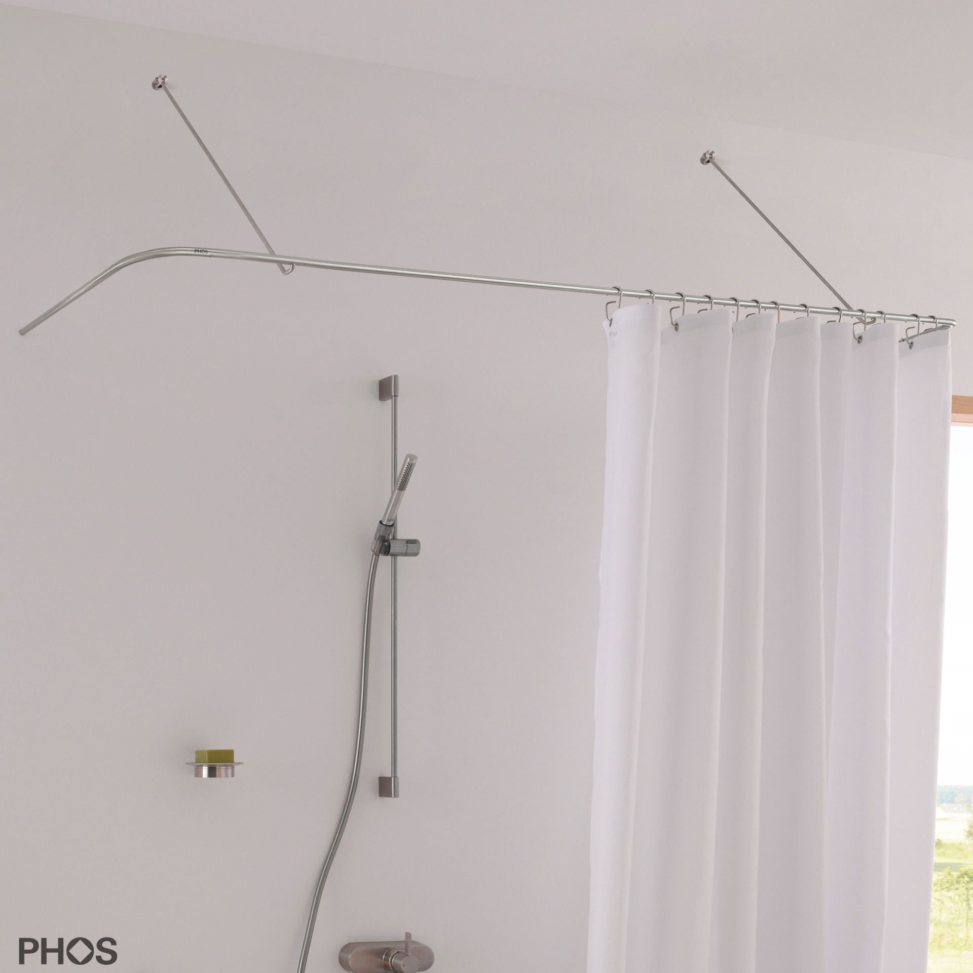 DSU1400-700W Карниз для душевой занавески U-образный, различных размеров, настенный подвес PHOS 