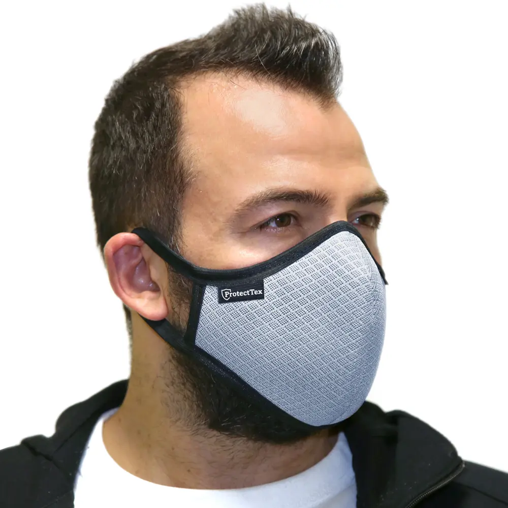 Маска для лица гигиеническая многоразовая ProtectTex, 190x140x5 мм, ПЭ/ппр, цвет серый 82643630 STLM-2033626 Santreyd  - Вид №2