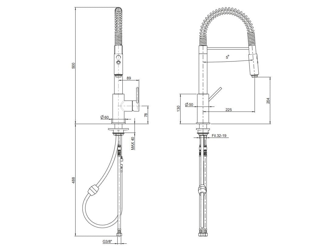 Смеситель для кухни с одной ручкой Rubinetterie Frattini Pepe XL ARCH-00028785 - Вид №2