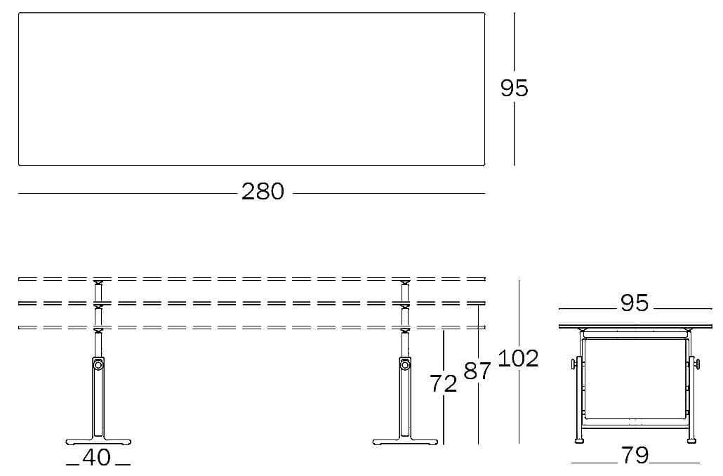 Прямоугольный стол с регулируемой высотой из чугуна Magis Brut ARCH-00141951 - Вид №12