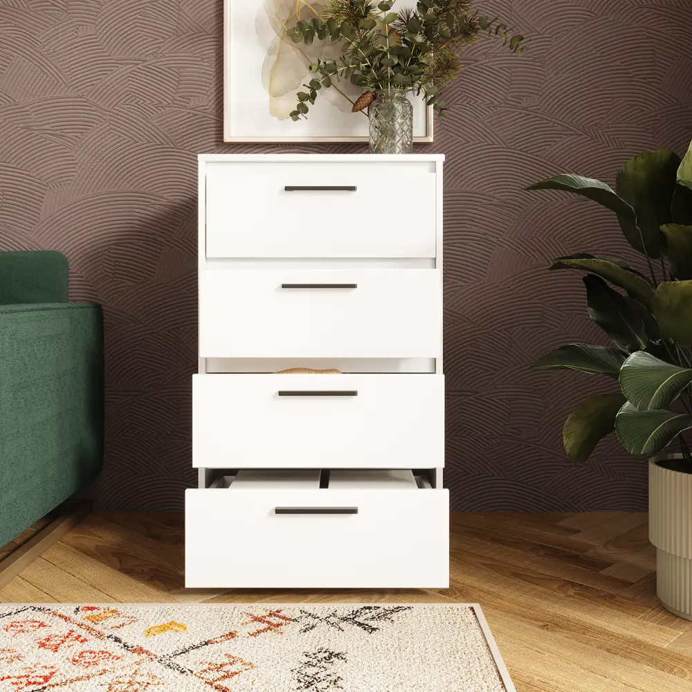 Комод ЛИОН белый с 4 ящиками - компактное хранение для спальни 89433652 Santreyd STLM-1581213 - Вид №10