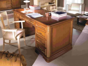 Твердый деревянный исполнительный стол с ящиками