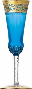 10555929 St. Louis Фужер для шампанского St. Louis "Цветок чертополоха" 90мл (голубой) Хрусталь