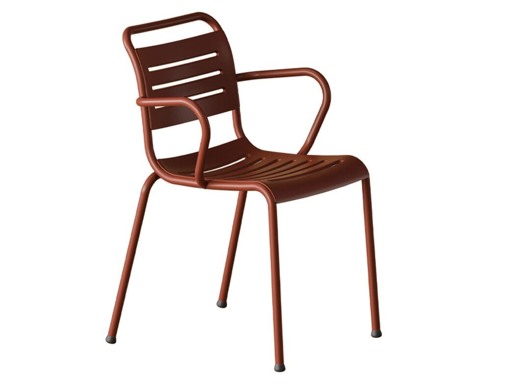 Штабелируемый стул из переработанного алюминия с подлокотниками COLOS Re-al ARCH-00058032