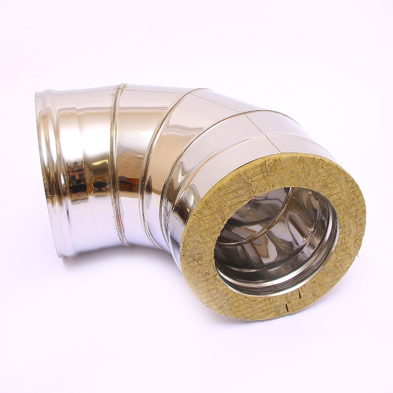 Сэндвич-колено 90" Ferrum Ф160х250 нержавеющая сталь (430/0,5мм) FD08160N4FF - Вид №1