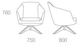 Albaplus Кресло с поворотной топчаной из ясеня Folha 2018/079/ita - Вид №4
