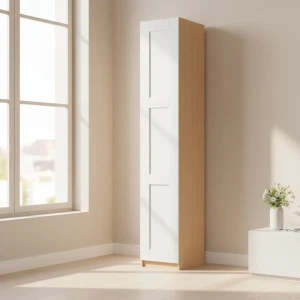 Шкаф распашной Реймс белый с  3 полками и 3 ящиками 40х232,2х54,5 ЛДСП каркас дуб комано