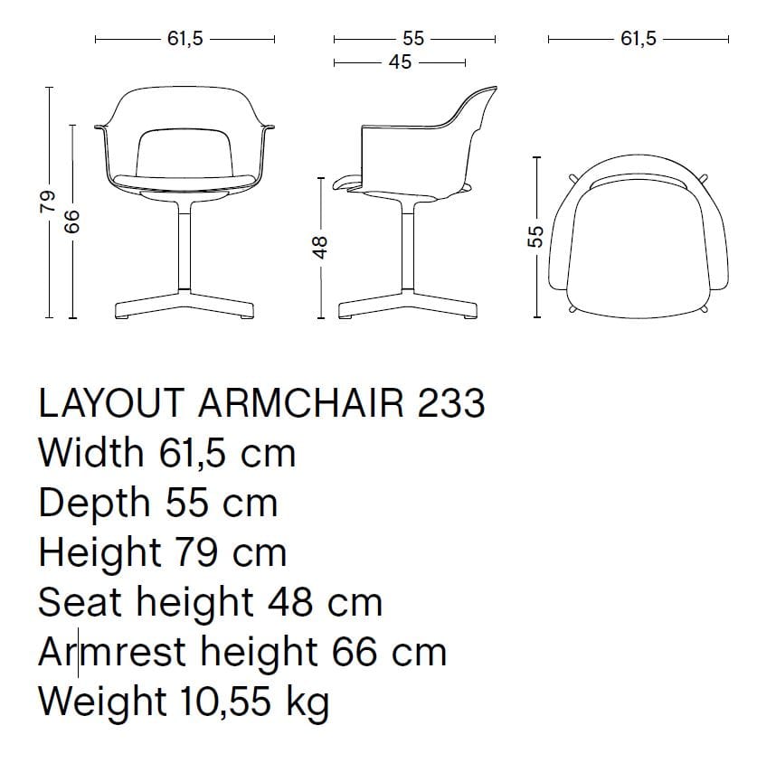 Вращающееся кресло с мягким сиденьем с подлокотниками Hay макет ARCH-00143548 - Вид №19