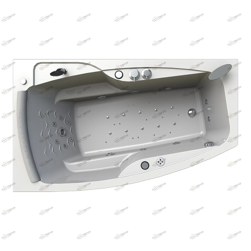 Гидромассаж "Спортивный Chrome" на ванну Аризона (двигатель 1500 Вт, система "Turbo-pool", джет Релакс - 6 шт., миниджет Релакс - 6 шт., джет Магнус, Линц - 2 шт.) Radomir 1-65-2-0-3-018