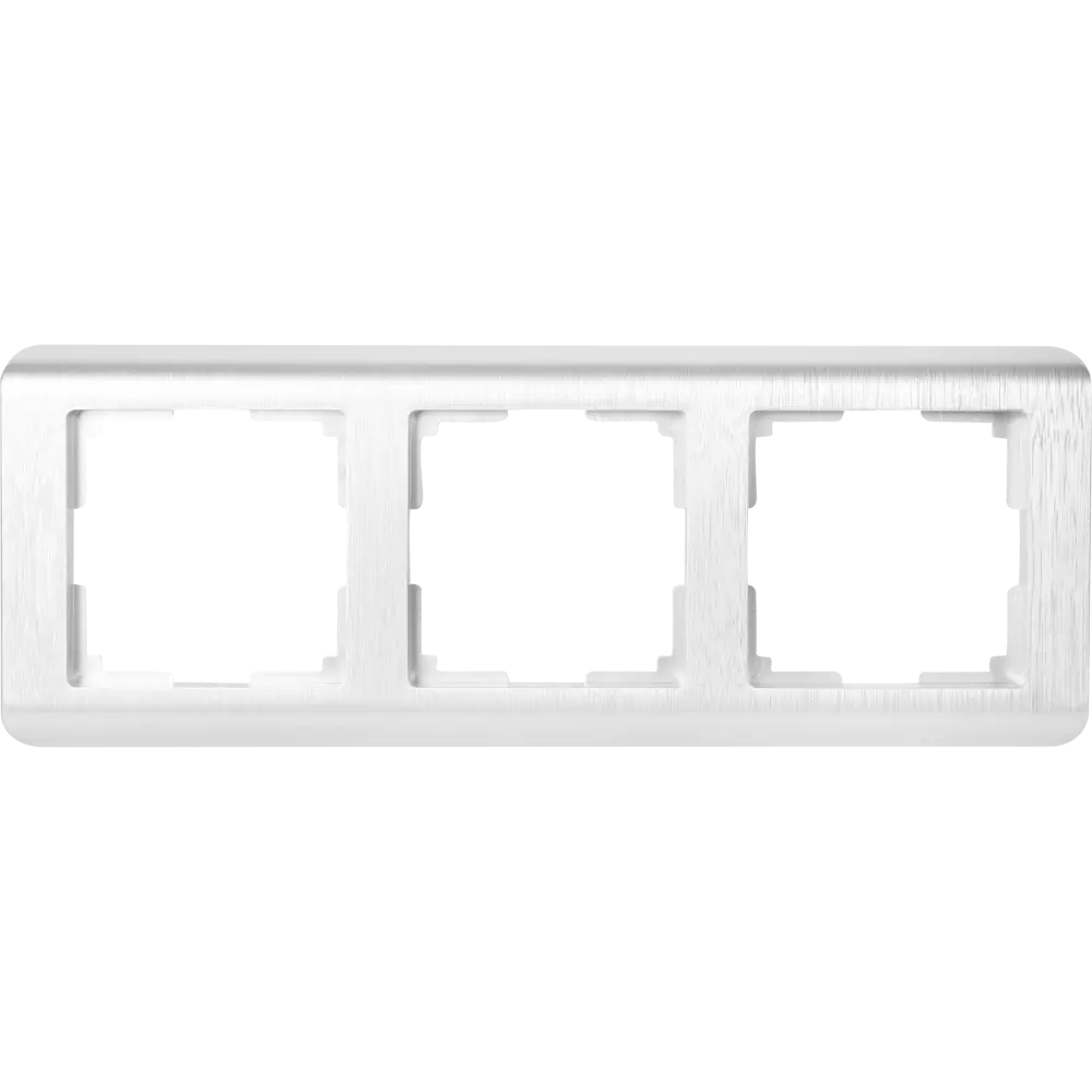 WERKEL Stream — декоративная рамка для трёх электроустановок в серебристом рифлении 82125385 STLM-0019714